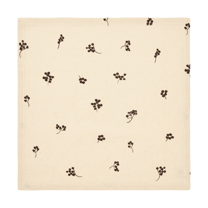 Serviette en coton Baies 40x40 cm, 4 pièces, Natural-dark chocolate Ferm Living