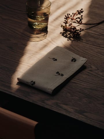 Serviette en coton Baies 40x40 cm, 4 pièces - Natural-dark chocolate - Ferm Living