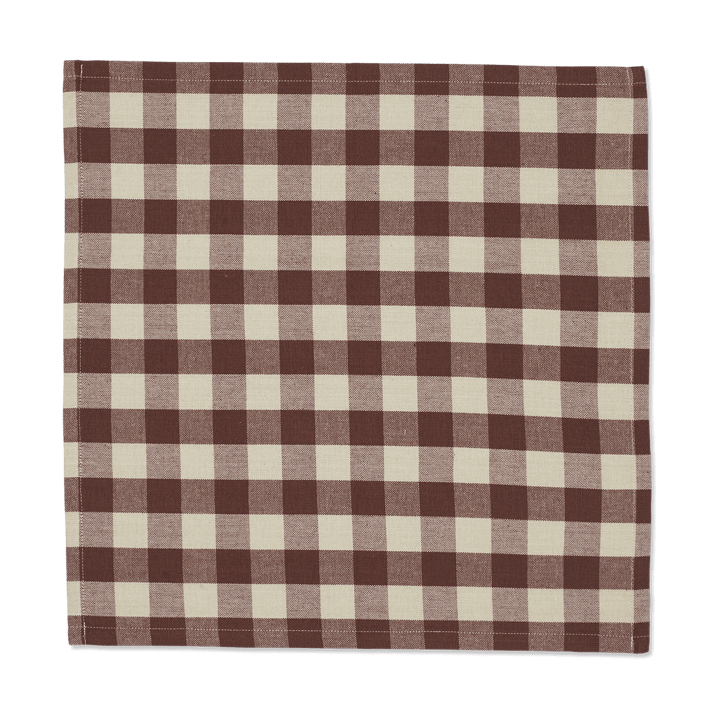 Serviette en coton Bothy Check 40x40 cm Lot de 4 - Cinnamon-grey green - ferm LIVING