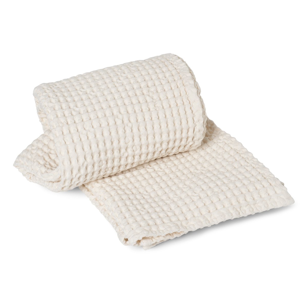 ferm LIVING Serviette en coton écologique blanc cassé 70x140 cm