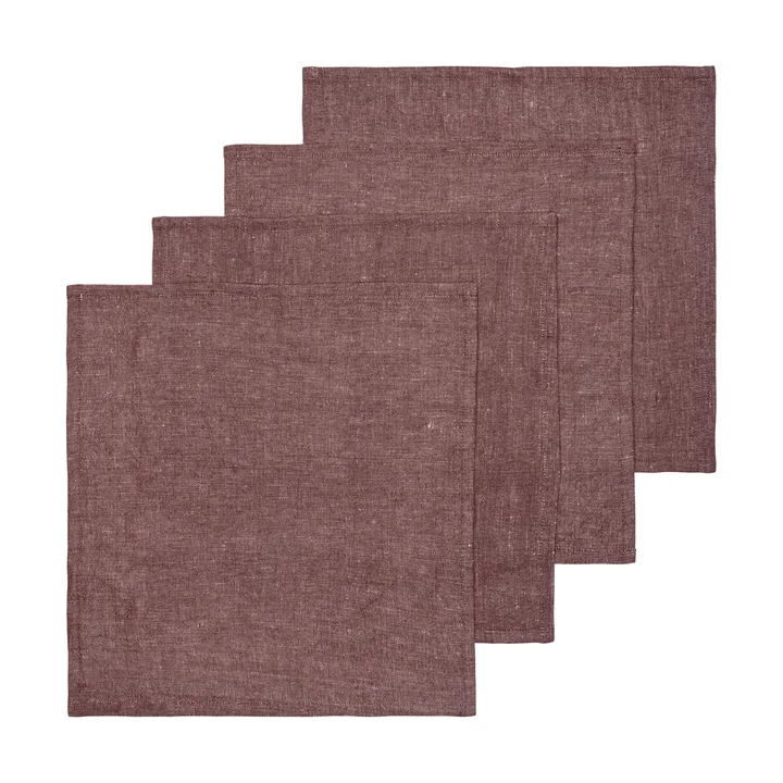 Serviettes Hale lot de 4 - Châtaigne, 35x35 cm - Ferm Living
