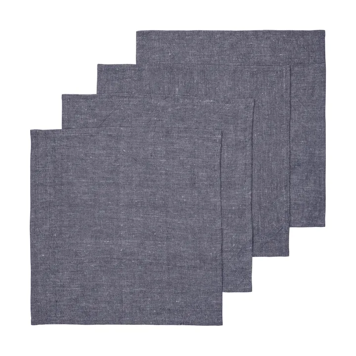 Serviettes Hale lot de 4 - Indigo blue, 35x35 cm - Ferm Living