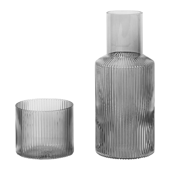 Set carafe Ripple small  - smoked grey - Ferm LIVING