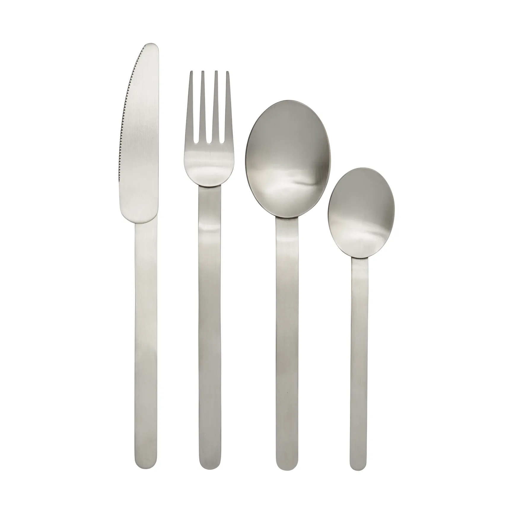 Set de couverts Stelo, 4 pièces, Brushed Stainless Steel Ferm Living