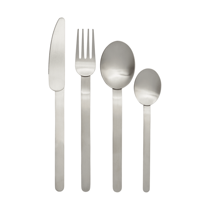 Set de couverts Stelo, 4 pièces - Brushed Stainless Steel - Ferm Living
