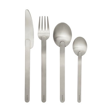 Set de couverts Stelo, 4 pièces - Brushed Stainless Steel - Ferm Living