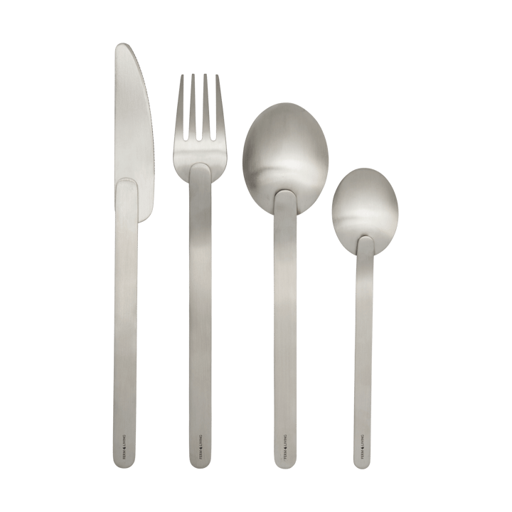 Set de couverts Stelo, 4 pièces, Brushed Stainless Steel Ferm Living