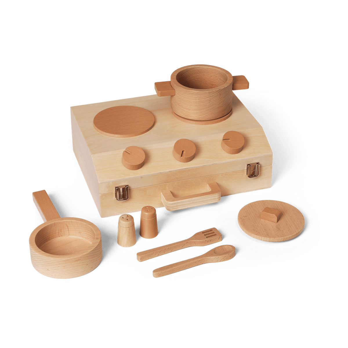 Ferm Living Set de cuisine Toro Suitcase Kitchen pour enfants Natural