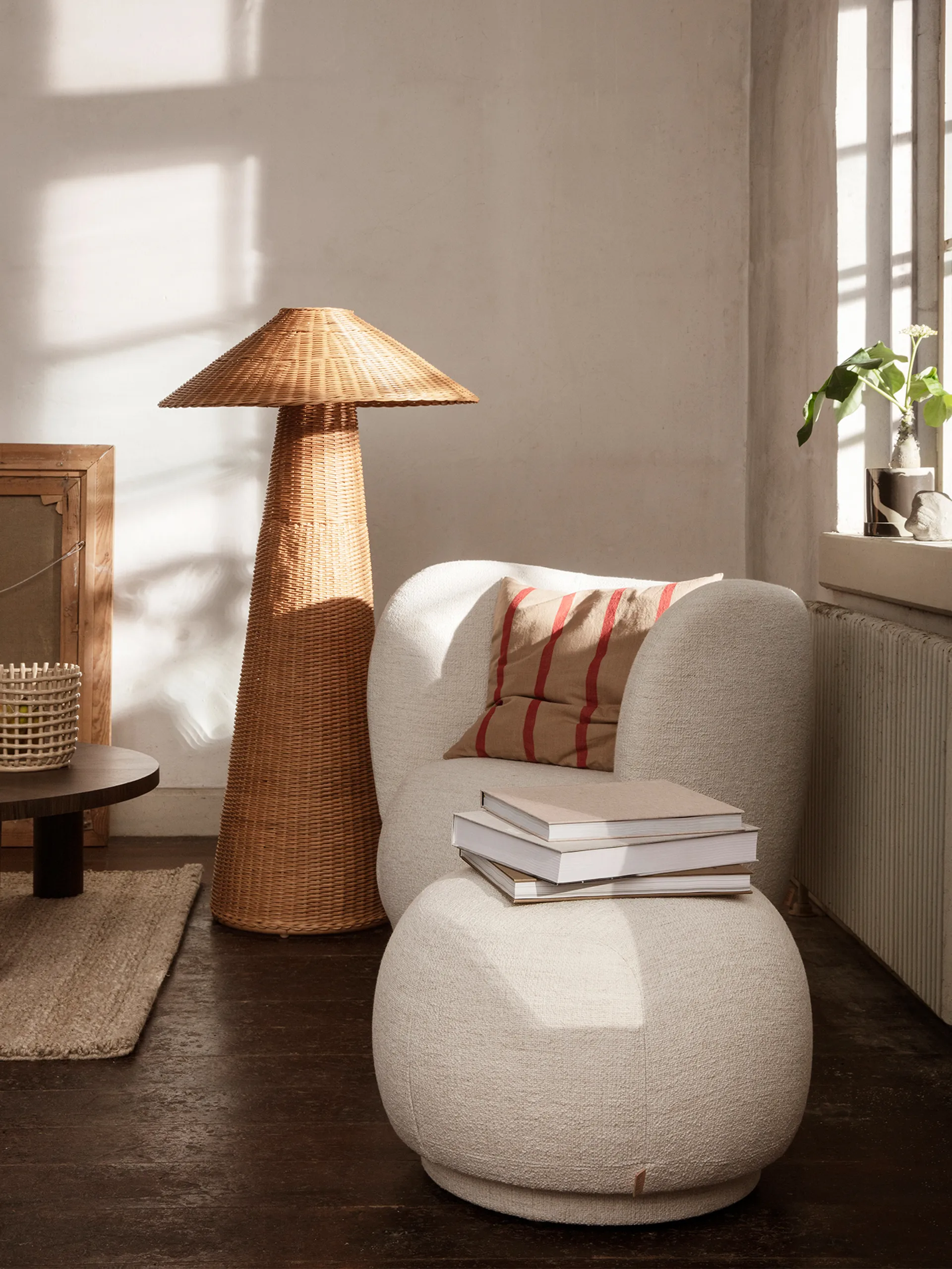 Siège pouf Rico, Bouclé blanc cassé Ferm Living