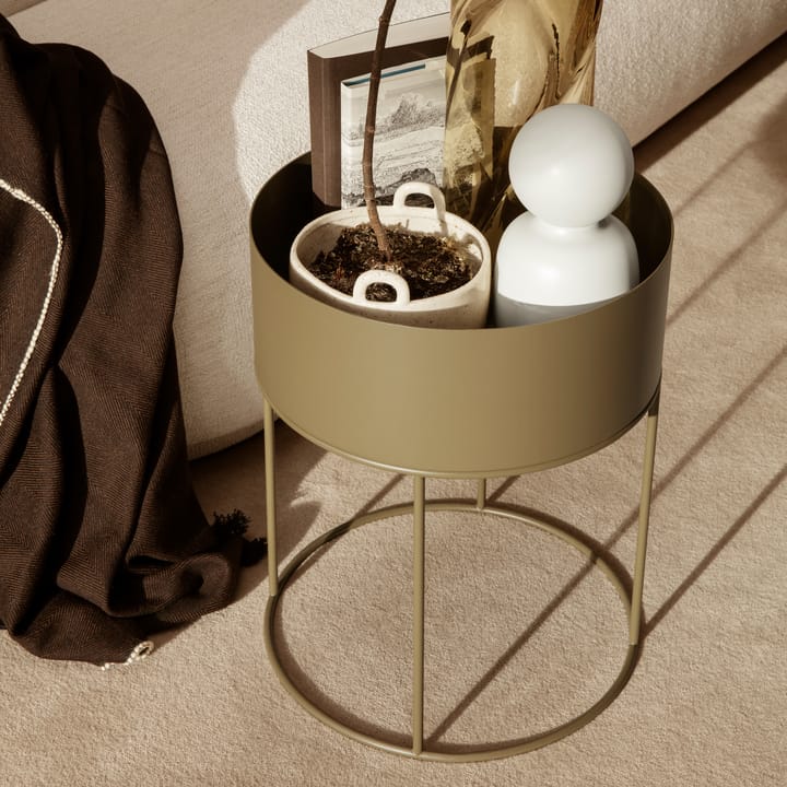 Support Ferm Living Plant Box rond, Olive Ferm Living