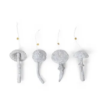 Suspensions pour sapin de Noël Mushroom ornament lot de 4 - Faded white - Ferm Living