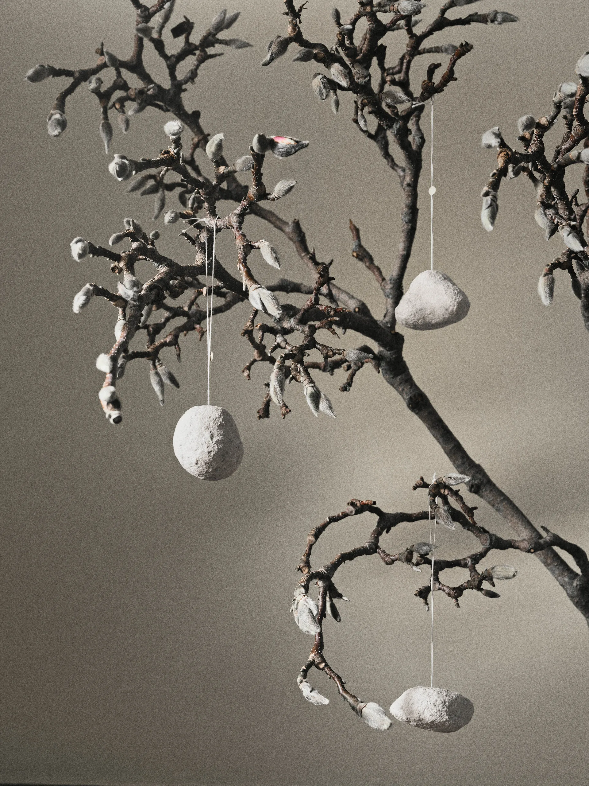 Suspensions pour sapin de Noël Snowball ornaments 3 pièces, White Ferm Living