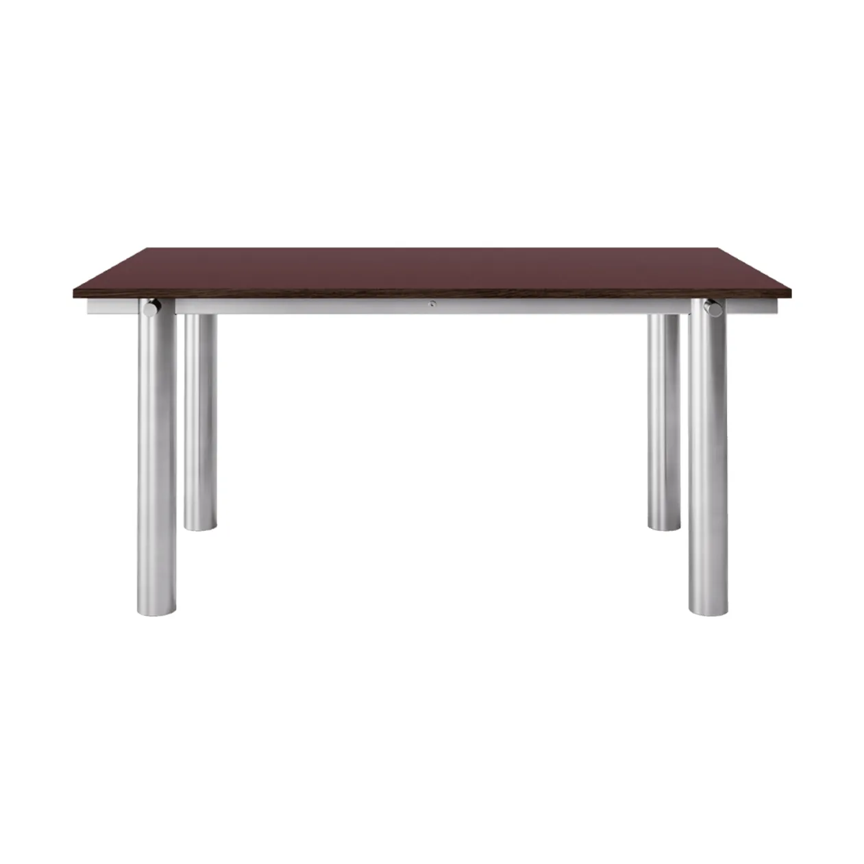 Table à manger Atura, Acier inoxydable brossé-bordeaux, 90x160 cm Ferm Living