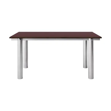 Table à manger Atura - Acier inoxydable brossé-bordeaux, 90x160 cm - Ferm Living