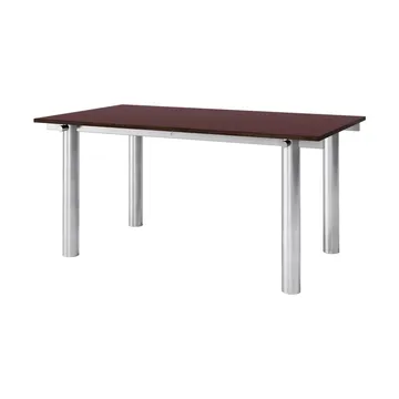 Table à manger Atura - Acier inoxydable brossé-bordeaux, 90x160 cm - Ferm Living