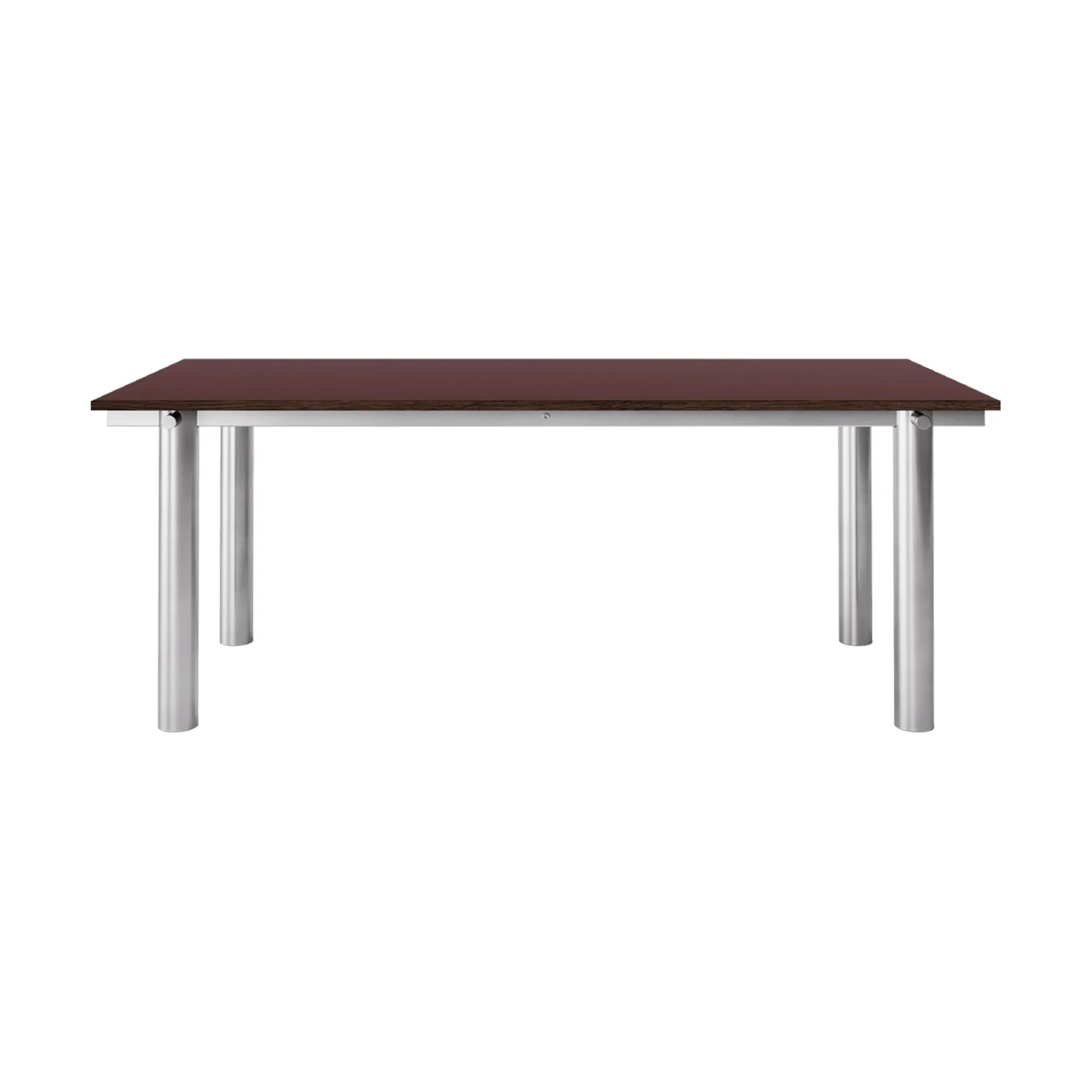 Table à manger Atura, Acier inoxydable brossé-bordeaux, 90x200 cm Ferm Living