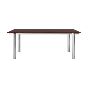 Table à manger Atura - Acier inoxydable brossé-bordeaux, 90x200 cm - Ferm Living