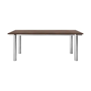 Table à manger Atura - Acier inoxydable brossé-chêne foncé, 90x200 cm - Ferm Living