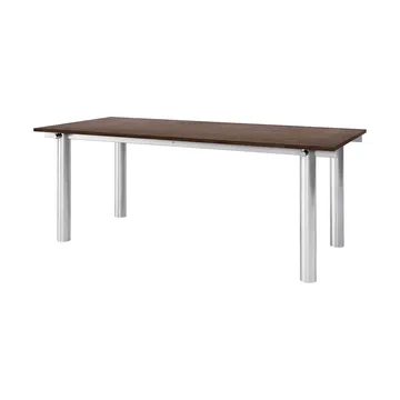 Table à manger Atura - Acier inoxydable brossé-chêne foncé, 90x200 cm - Ferm Living