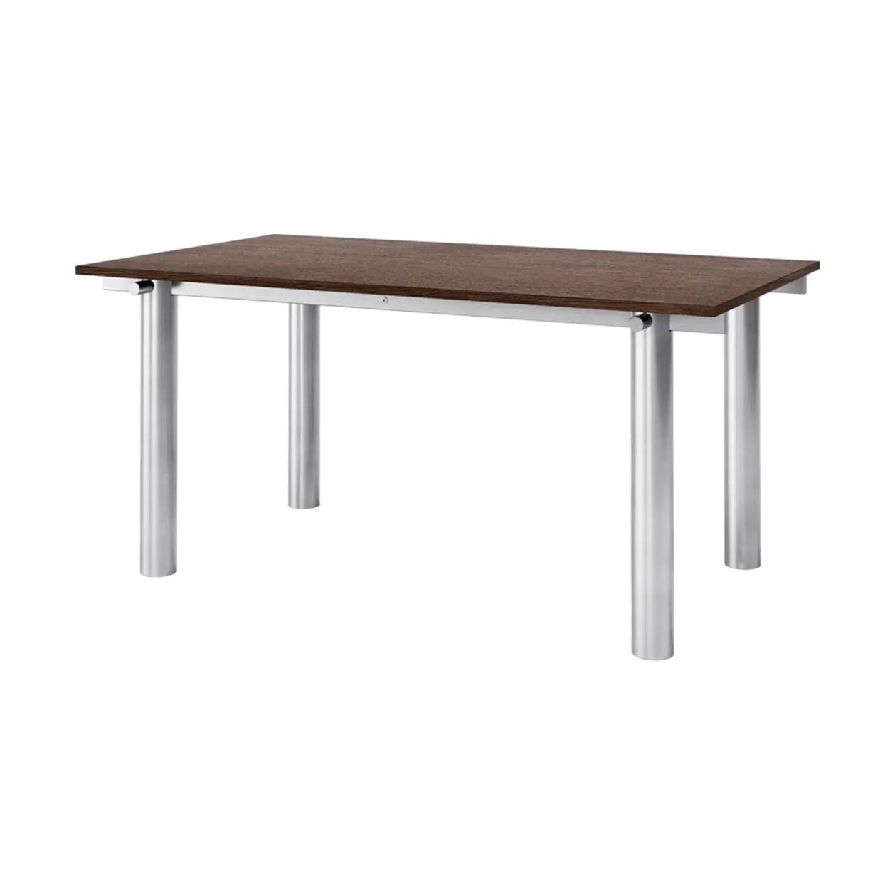 Table à manger Atura, Acier inoxydable brossé-chêne foncé teinté, 90x160 cm Ferm Living