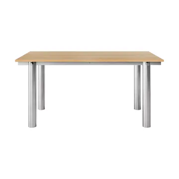Table à manger Atura - Acier inoxydable brossé-chêne naturel, 90x160 cm - Ferm Living