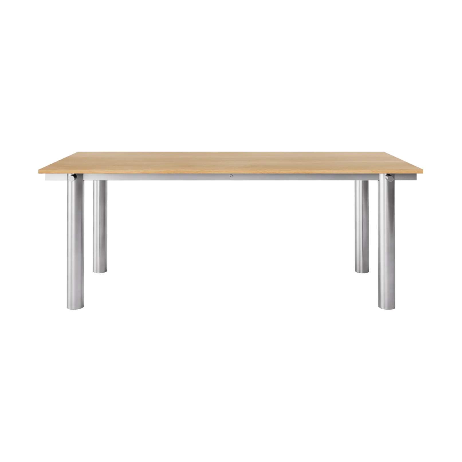 Table à manger Atura, Acier inoxydable brossé-chêne naturel, 90x200 cm Ferm Living