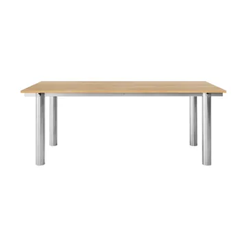 Table à manger Atura - Acier inoxydable brossé-chêne naturel, 90x200 cm - Ferm Living