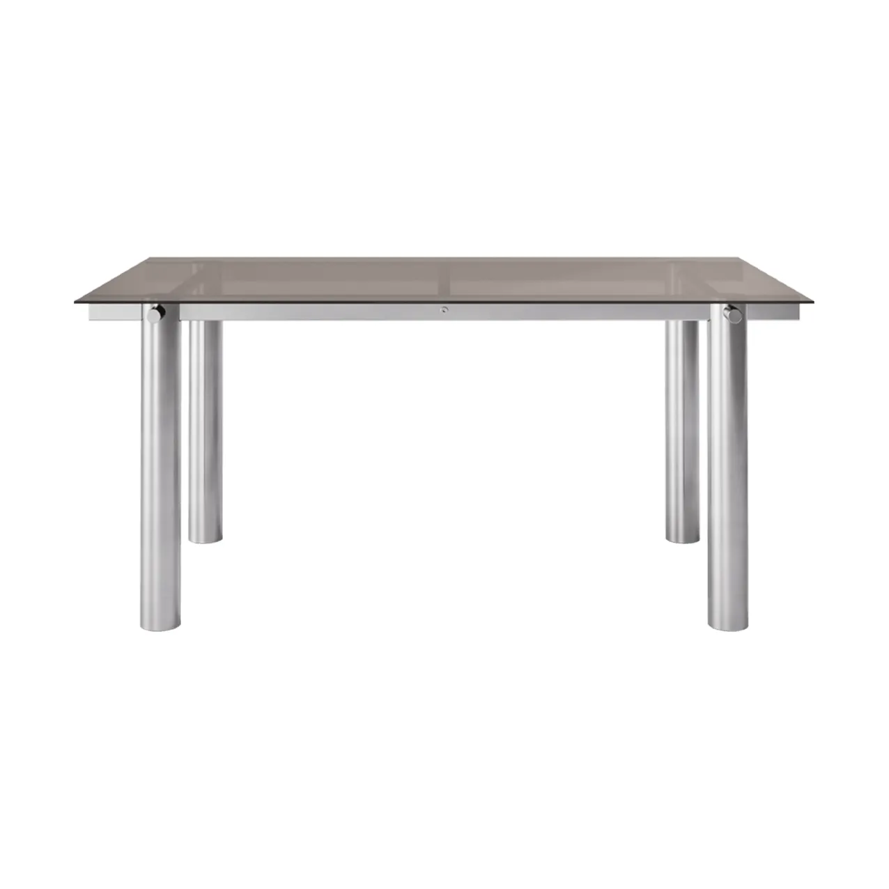 Table à manger Atura, Acier inoxydable brossé-verre teinté foncé, 90x160 cm Ferm Living