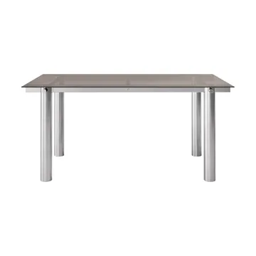 Table à manger Atura - Acier inoxydable brossé-verre teinté foncé, 90x160 cm - Ferm Living
