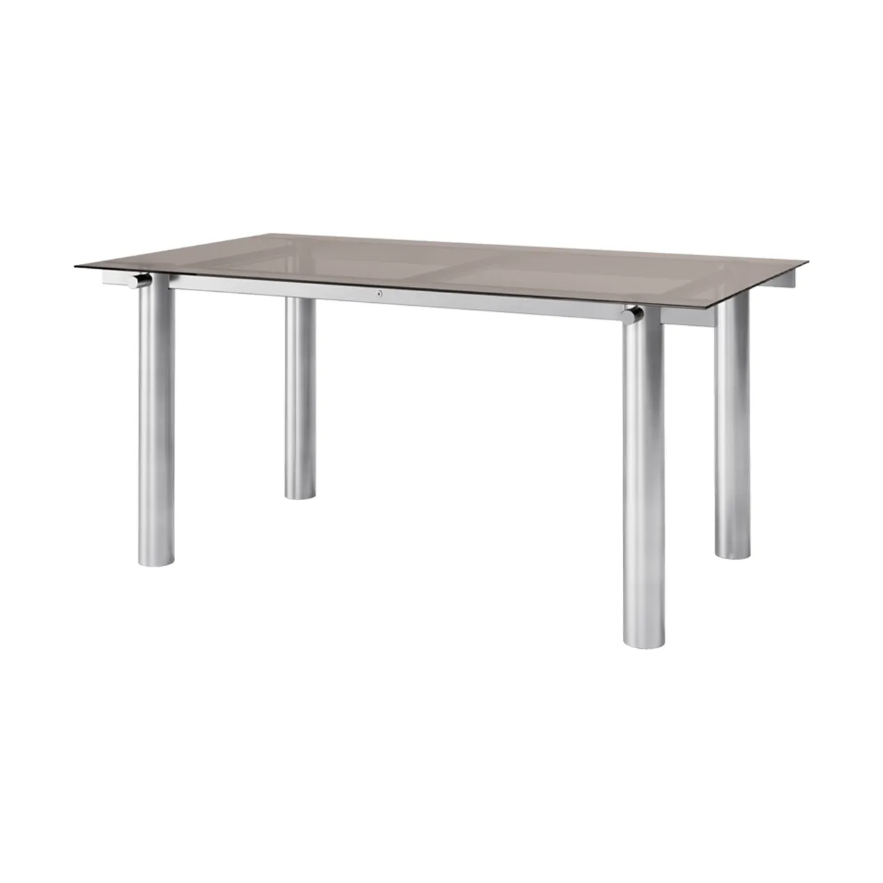 Table à manger Atura, Acier inoxydable brossé-verre teinté foncé, 90x160 cm Ferm Living