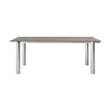 Table à manger Atura - Acier inoxydable brossé/verre teinté foncé, 90x200 cm - Ferm Living