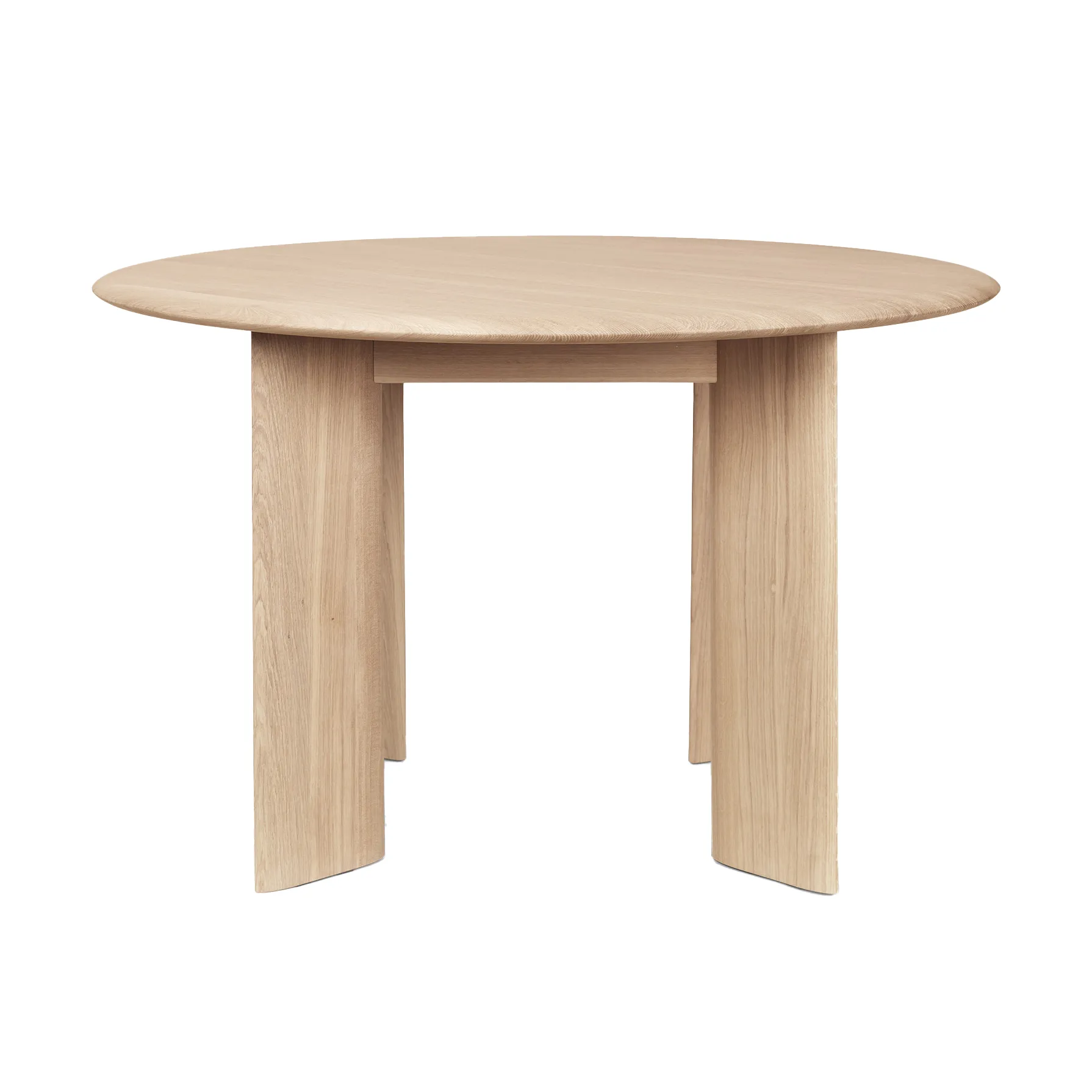 Table à manger Bevel Ø117 cm, Chêne blanchi à l’huile Ferm Living