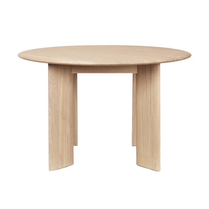 Table à manger Bevel Ø117 cm - Chêne blanchi à l’huile - Ferm Living