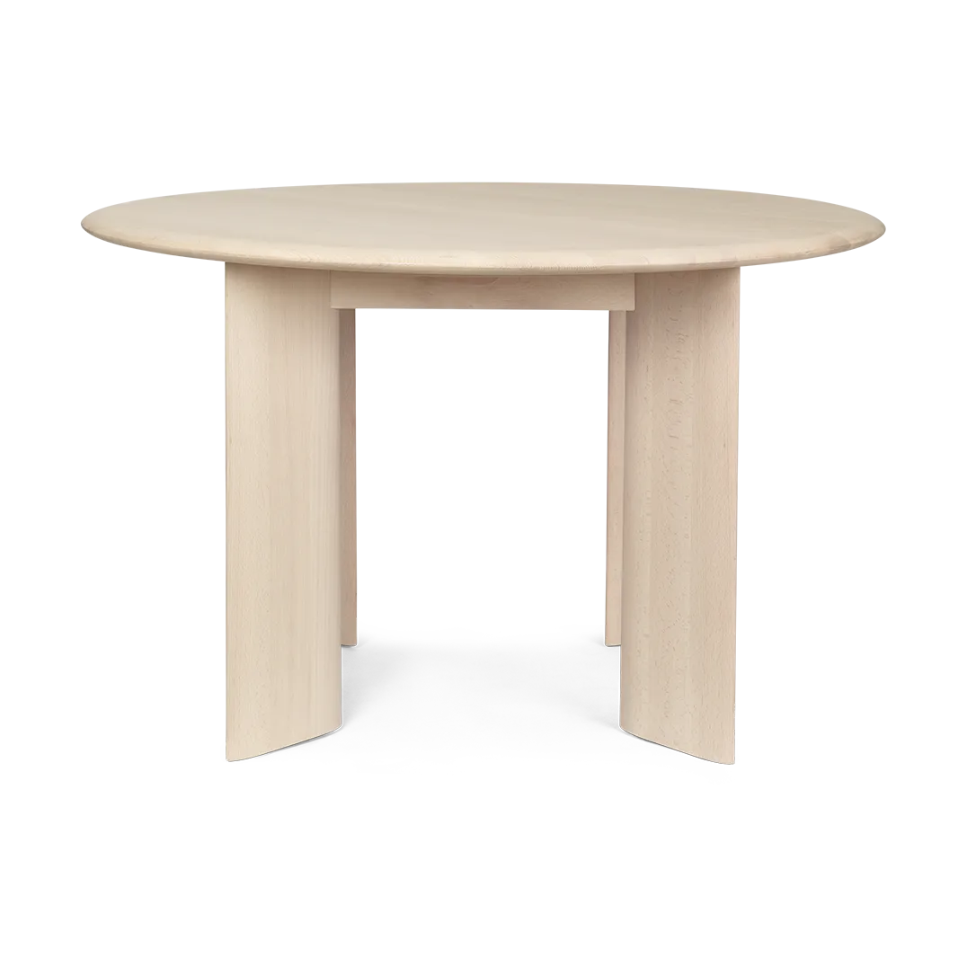 Table à manger Bevel Ø117 cm, Hêtre blanchi à l'huile Ferm Living