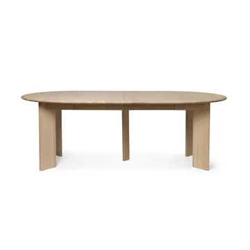 Table à manger Bevel Extendable - Hêtre blanchi à l’huile, inclut 2 rallonges - Ferm Living