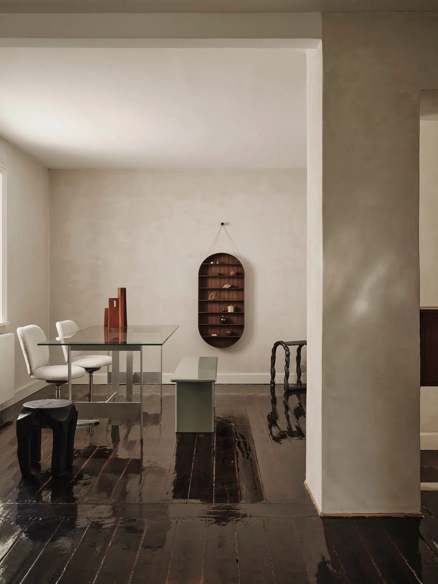 Table à manger Lager 90x200 cm, Glass-aluminium Ferm Living