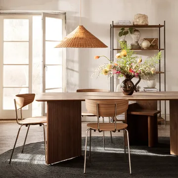 Table à manger Mingle - oak black, 210cm, pieds en métal noir - Ferm Living