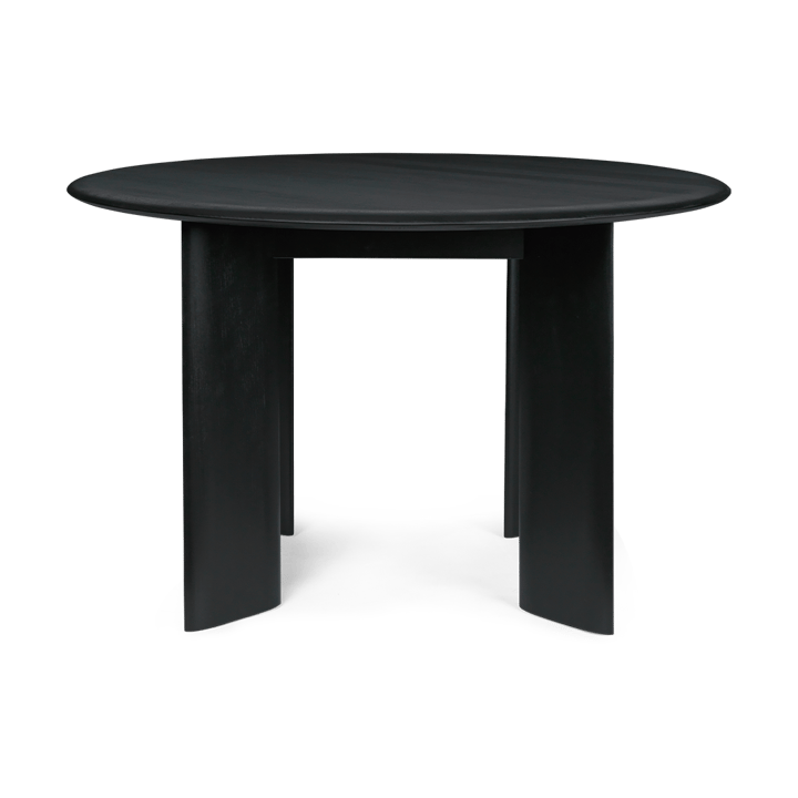 Table à manger ronde biseautée - Chêne huilé noir, Ø117 cm - ferm LIVING