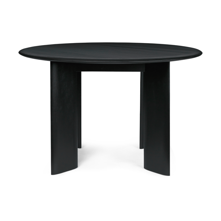Table à manger ronde biseautée - Chêne huilé noir, Ø117 cm - Ferm LIVING