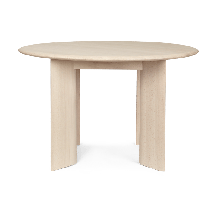 Table à manger ronde biseautée - Hêtre blanchi à l'huile, Ø117 cm - ferm LIVING