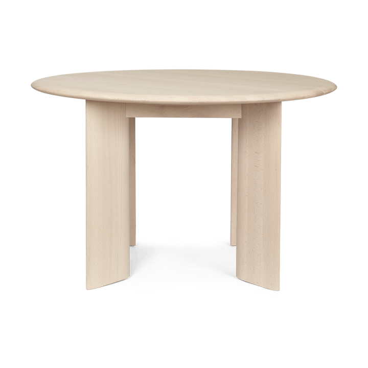 Table à manger ronde biseautée - Hêtre blanchi à l'huile, Ø117 cm - Ferm LIVING