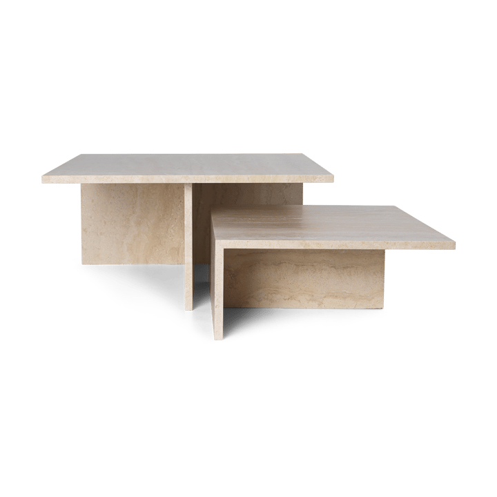 Table basse Distinct Grande Duo 133x70x35 cm - Travertin - ferm LIVING