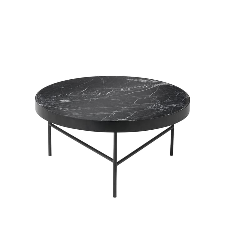 Table basse Marble Table - marbre noir, large, structure noire - ferm LIVING