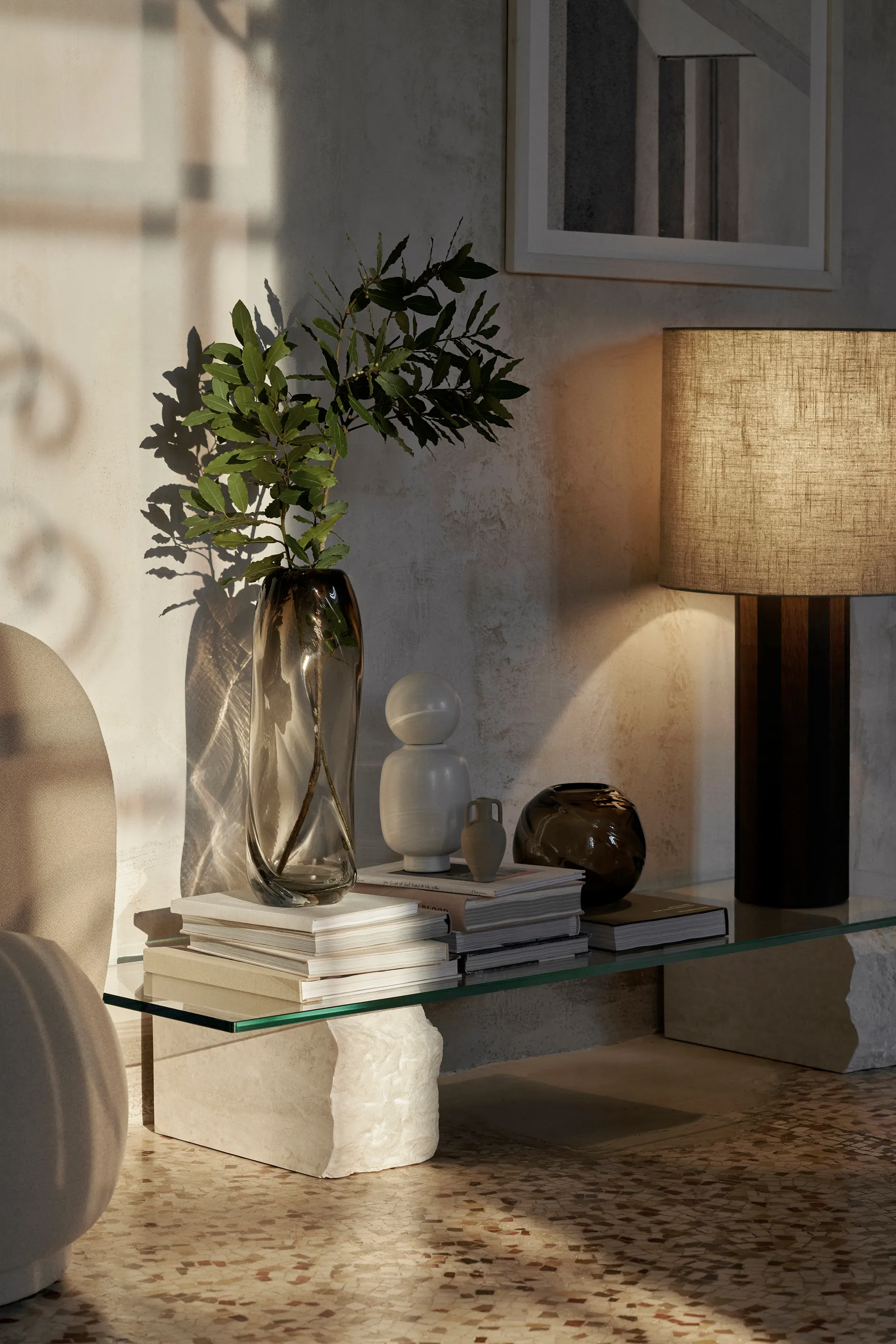 Table basse Mineral 46x160 cm, Bianco curia Ferm Living