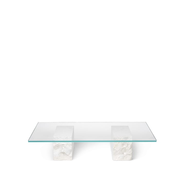 Table basse Mineral - verre, base en marbre - ferm LIVING