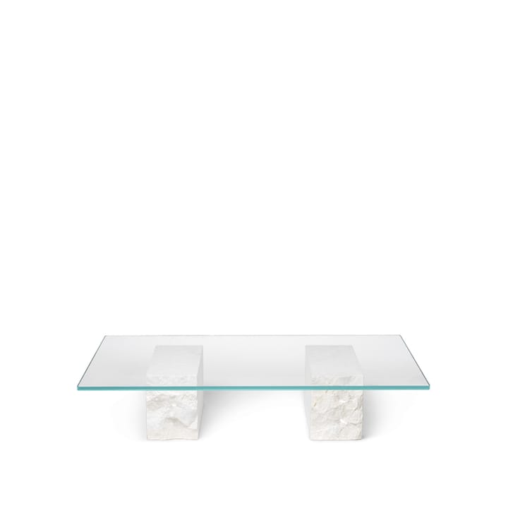 Table basse Mineral - verre, base en marbre - Ferm LIVING