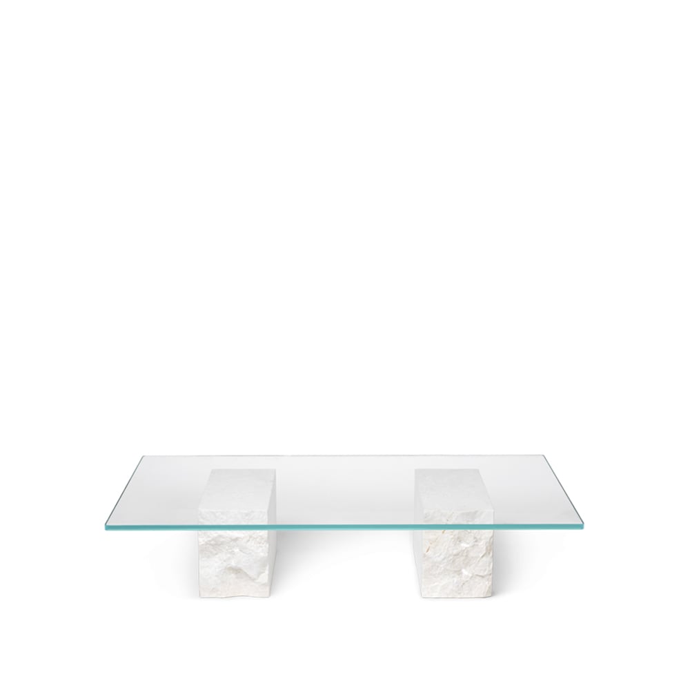 Ferm Living Table basse Mineral verre, base en marbre