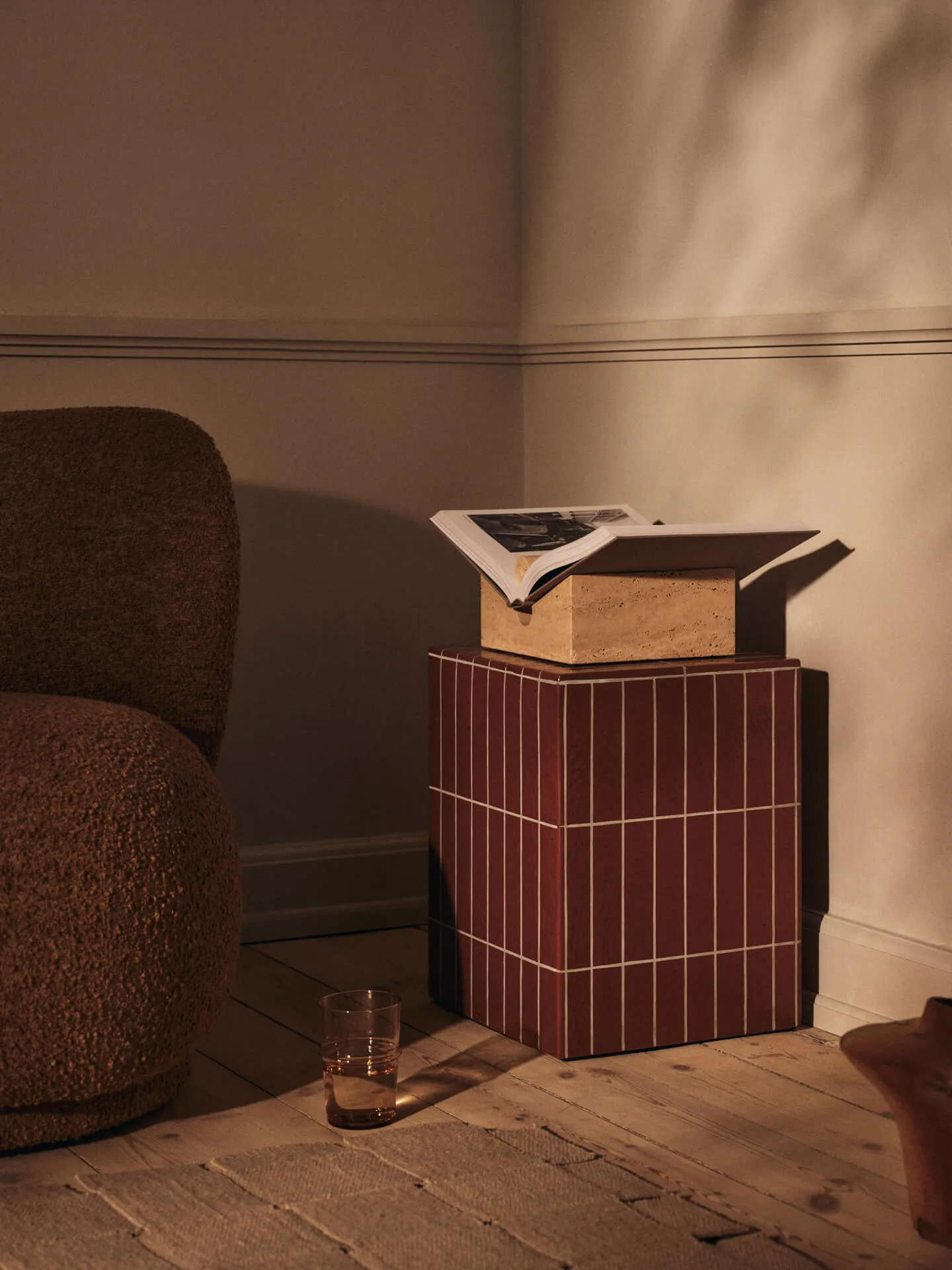 Table d’appoint Pillar, Brown, 32x32x42 cm Ferm Living