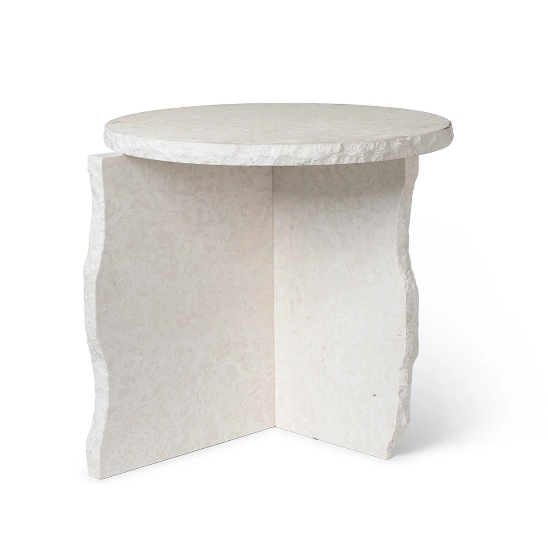 Table Mineral Sculptural Ø52 cm, Bianco Curia Ferm Living