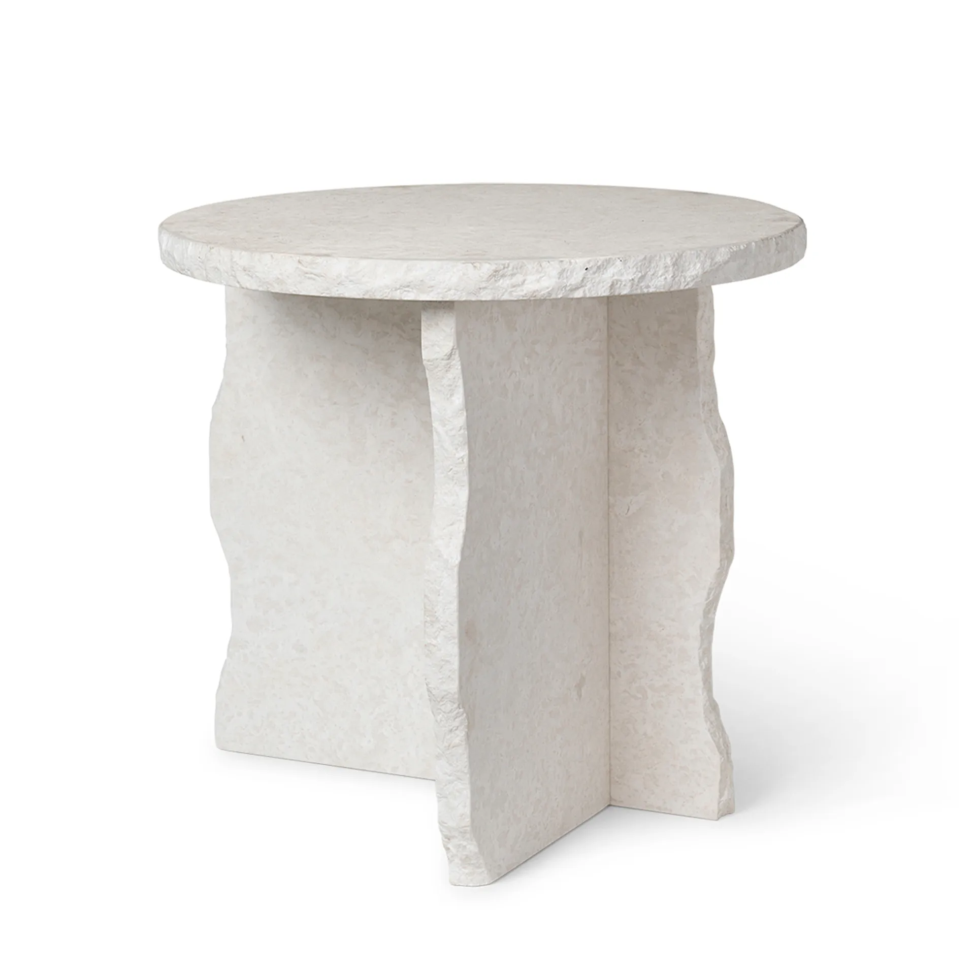 Table Mineral Sculptural Ø52 cm, Bianco Curia Ferm Living